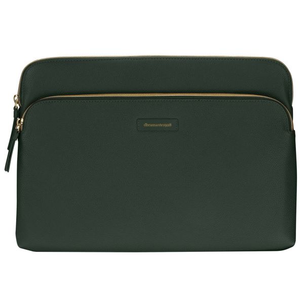 dbramante1928 ﻿Paris+ Sleeve - Pochette ordinateur 14 pouces - Cuir véritable - MacBook Pro 14 pouces - Evergreen