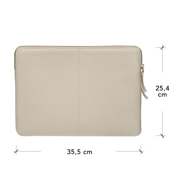 dbramante1928 ﻿Paris+ Sleeve - Pochette ordinateur 14 pouces - Cuir véritable - MacBook Pro 14 pouces - Sand Dune