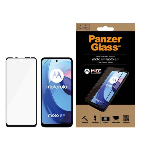 PanzerGlass Protection d'écran en verre trempé Case Friendly Motorola Moto E30 / E40 - Noir