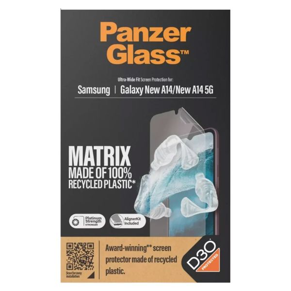 PanzerGlass ﻿Protection d'écran Matrix Recycled Ultra-Wide Fit Anti-bactérienne avec applicateur Samsung Galaxy A15 (5G)