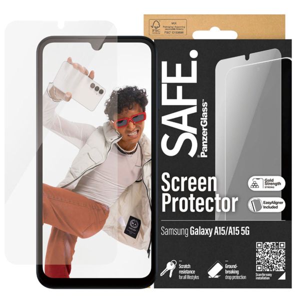 PanzerGlass Protection d'écran SAFE Ultra-Wide Fit avec applicateur Samsung Galaxy A15 (5G)