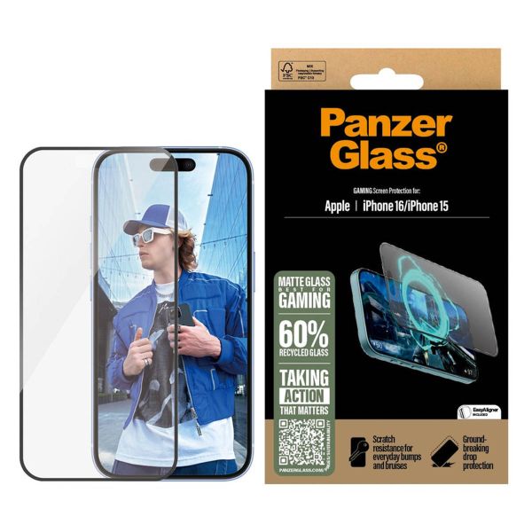 PanzerGlass Protector d'écran Gaming Ultra Wide Fit avec applicateur iPhone 16