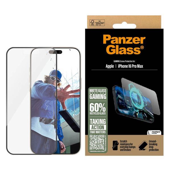 PanzerGlass Protector d'écran Gaming Ultra Wide Fit avec applicateur iPhone 16 Pro Max