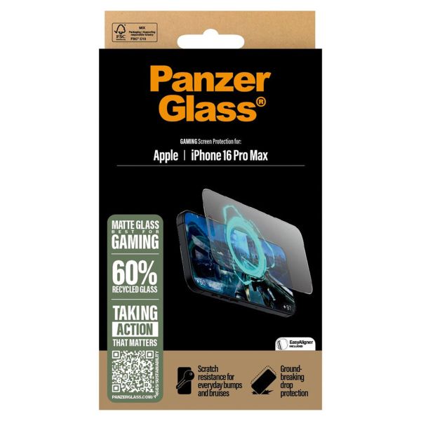 PanzerGlass Protection d'écran EyeCare Ultra-Wide Fit Anti avec applicateur iPhone 16 Pro Max