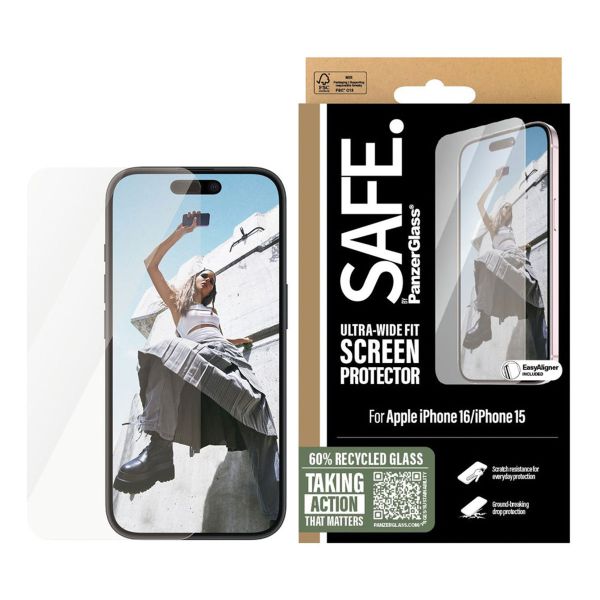 PanzerGlass Protection d'écran SAFE Ultra-Wide Fit iPhone 16