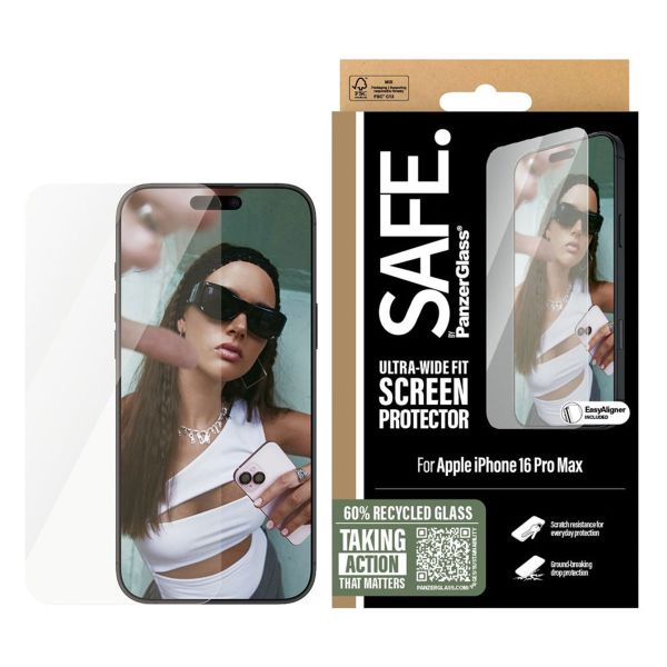 PanzerGlass Protection d'écran SAFE Ultra-Wide Fit iPhone 16 Pro Max