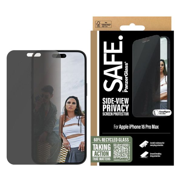 PanzerGlass SAFE ﻿Protection d'écran Privacy Ultra-Wide Fit avec applicateur iPhone 16 Pro Max