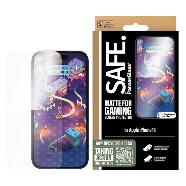 PanzerGlass SAFE Protector d'écran Gaming Ultra Wide Fit avec applicateur iPhone 16