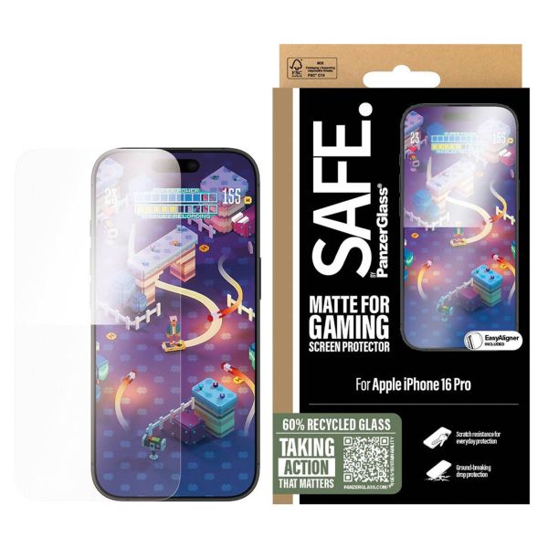 PanzerGlass SAFE Protector d'écran Gaming Ultra Wide Fit avec applicateur iPhone 16 Pro