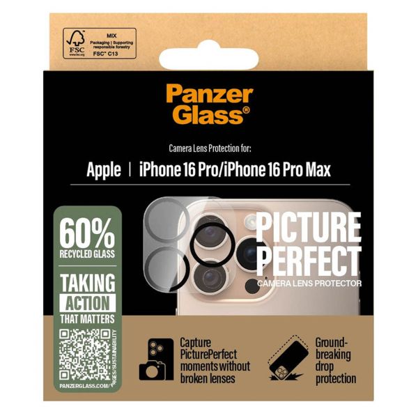 PanzerGlass PicturePerfect Protection d'objectif de caméra iPhone 16 Pro / 16 Pro Max