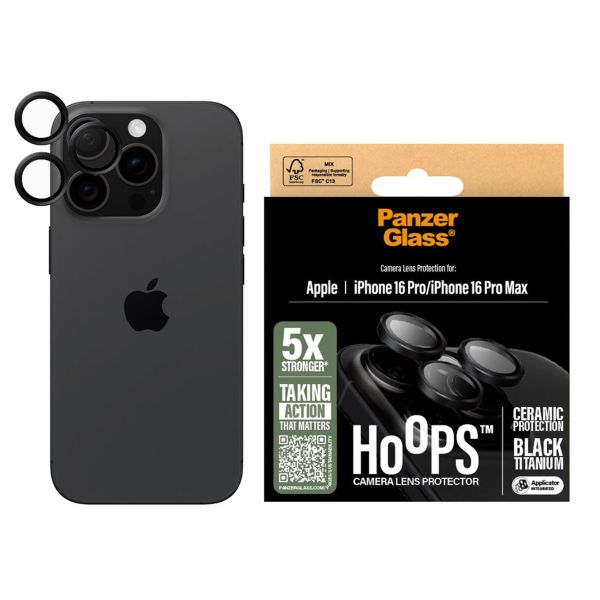 PanzerGlass Protection d'écran camera Ceramic Hoops iPhone 16 Pro / 16 Pro Max