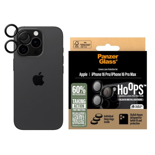 PanzerGlass Protection d'écran camera Hoop Optic Rings iPhone 16 Pro / 16 Pro Max