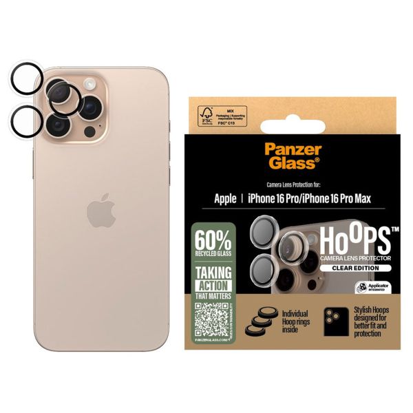 PanzerGlass Protection d'écran camera Hoop Optic Rings iPhone 16 Pro / 16 Pro Max