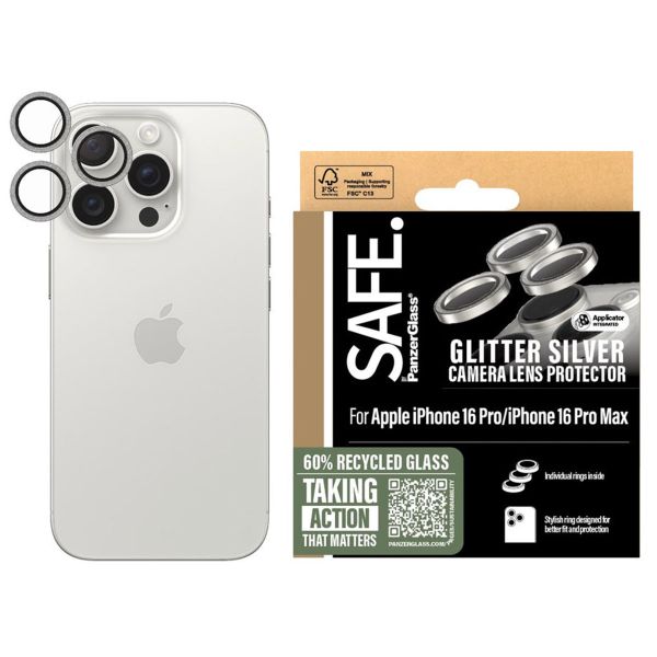 PanzerGlass Protection d'écran camera SAFE iPhone 16 Pro / 16 Pro Max - Glitter Silver