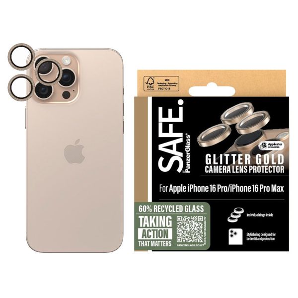 PanzerGlass Protection d'écran camera SAFE iPhone 16 Pro / 16 Pro Max - Glitter Gold