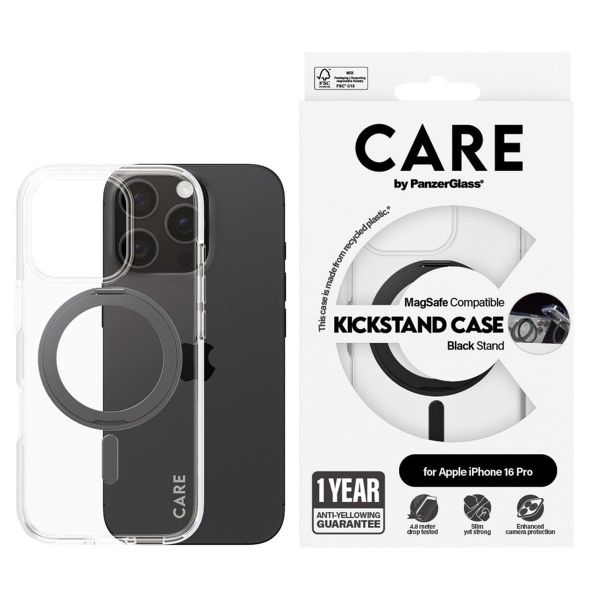 PanzerGlass Coque CARE Kickstand MagSafe iPhone 16 Pro - Noir