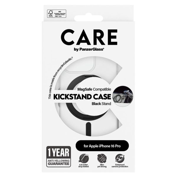 PanzerGlass Coque CARE Kickstand MagSafe iPhone 16 Pro - Noir