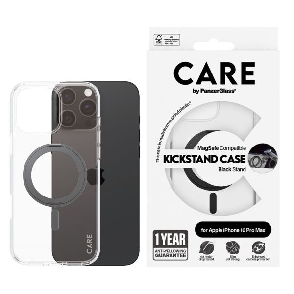 PanzerGlass Coque CARE Kickstand MagSafe iPhone 16 Pro Max - Noir