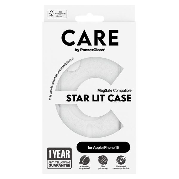 PanzerGlass Coque CARE Star Lit avec MagSafe iPhone 16 - Blanc