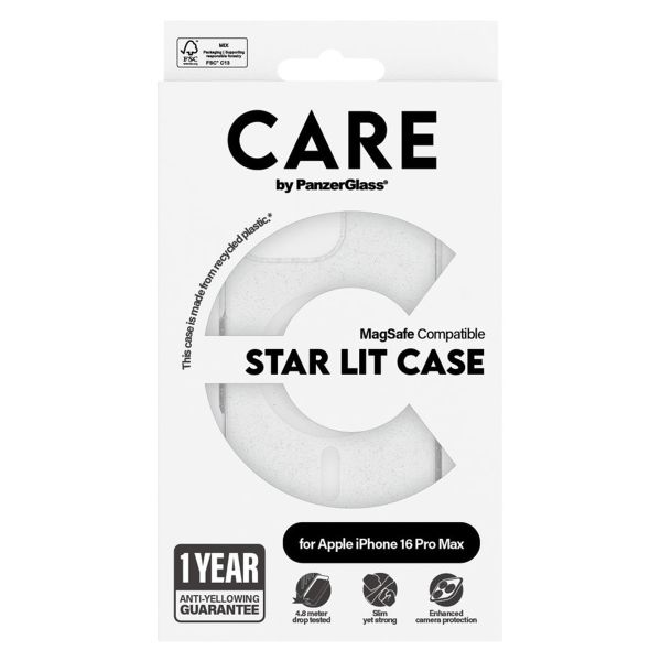 PanzerGlass Coque CARE Star Lit avec MagSafe iPhone 16 Pro Max - Blanc