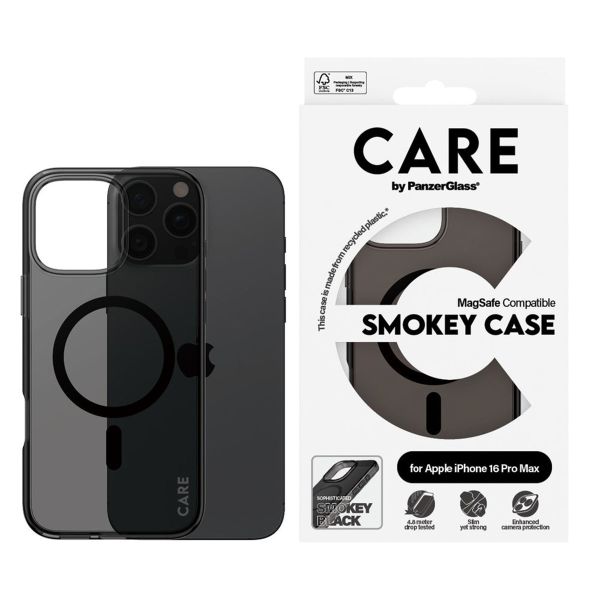 PanzerGlass Coque CARE Smokey Urban Combat MagSafe iPhone 16 Pro Max - Noir