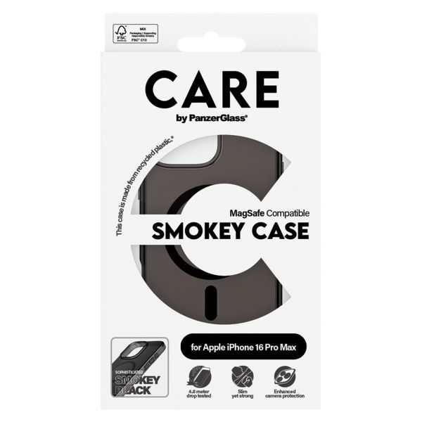 PanzerGlass Coque CARE Smokey Urban Combat MagSafe iPhone 16 Pro Max - Noir