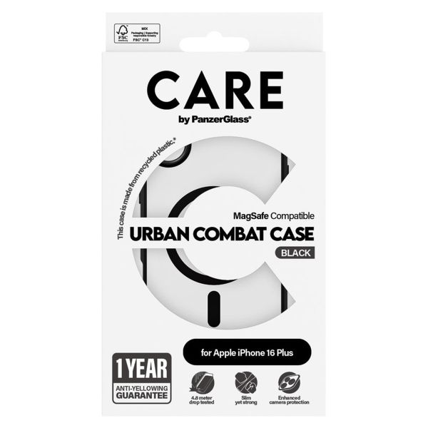 PanzerGlass Coque CARE Urban Combat MagSafe iPhone 16 Plus - Noir