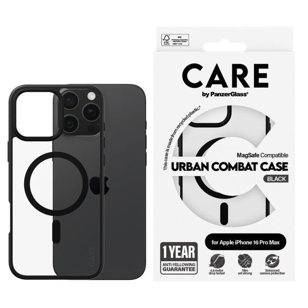 PanzerGlass Coque CARE Urban Combat MagSafe iPhone 16 Pro Max - Noir