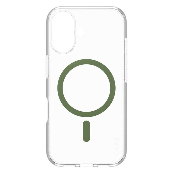 PanzerGlass Coque CARE Urban Combat MagSafe iPhone 16 - Transparent / Vert