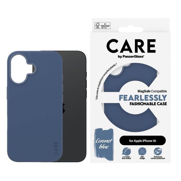 PanzerGlass Coque CARE Fashion MagSafe iPhone 16 - Bleu