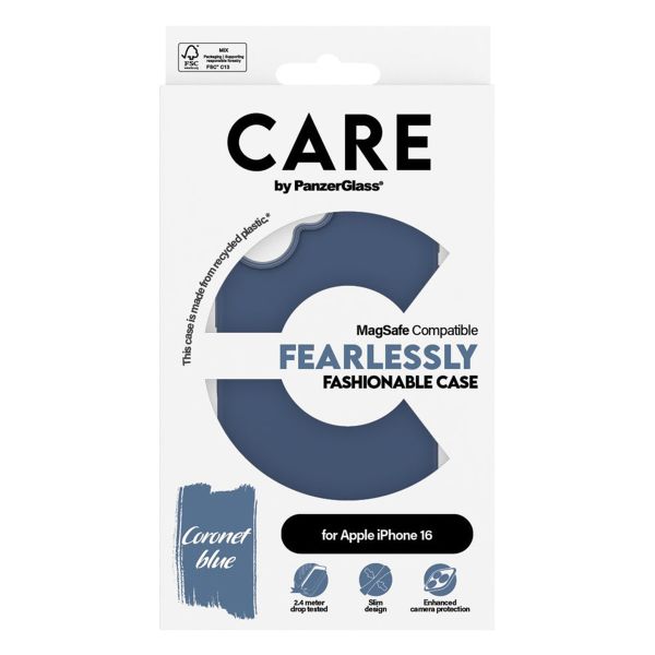 PanzerGlass Coque CARE Fashion MagSafe iPhone 16 - Bleu