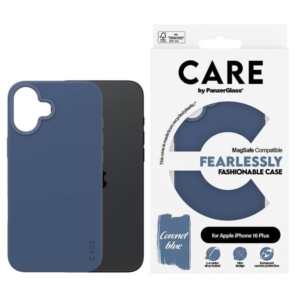 PanzerGlass Coque CARE Fashion MagSafe iPhone 16 Plus - Bleu