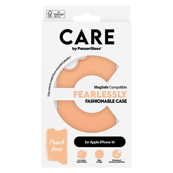 PanzerGlass Coque CARE Fashion MagSafe iPhone 16 - Peachy