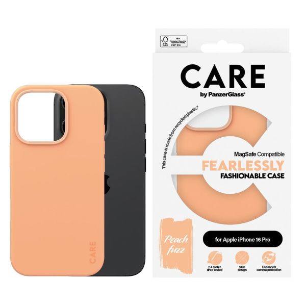 PanzerGlass Coque CARE Fashion MagSafe iPhone 16 Pro - Peachy