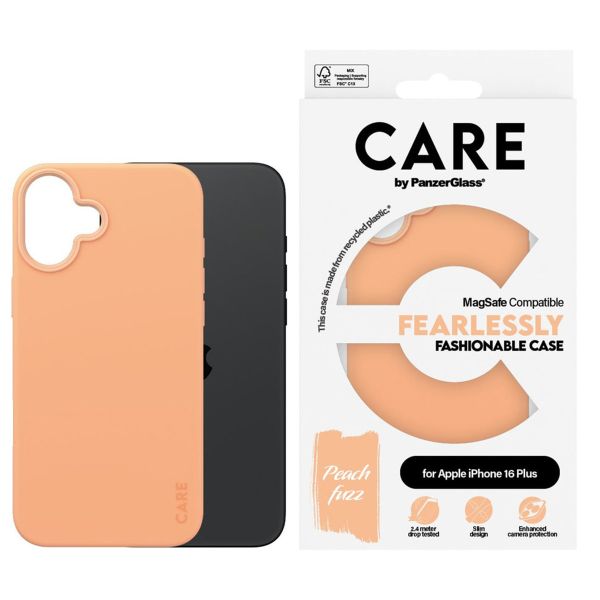 PanzerGlass Coque CARE Fashion MagSafe iPhone 16 Plus - Peachy