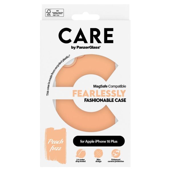 PanzerGlass Coque CARE Fashion MagSafe iPhone 16 Plus - Peachy