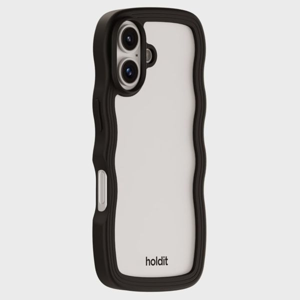 Holdit Coque Wavy iPhone 16 Plus - Black / Transparent