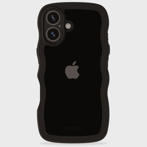 Holdit Coque Wavy iPhone 16 Plus - Black / Transparent