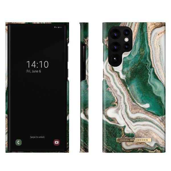 iDeal of Sweden Coque Fashion Samsung Galaxy S22 Ultra - Golden Jade Marble