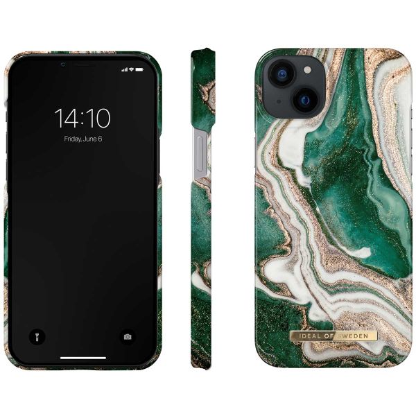 iDeal of Sweden Coque Fashion iPhone 14 Plus - Golden Jade Marble