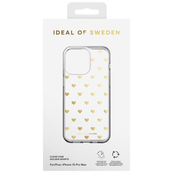 iDeal of Sweden Coque Clear iPhone 15 Pro Max - Golden Hearts