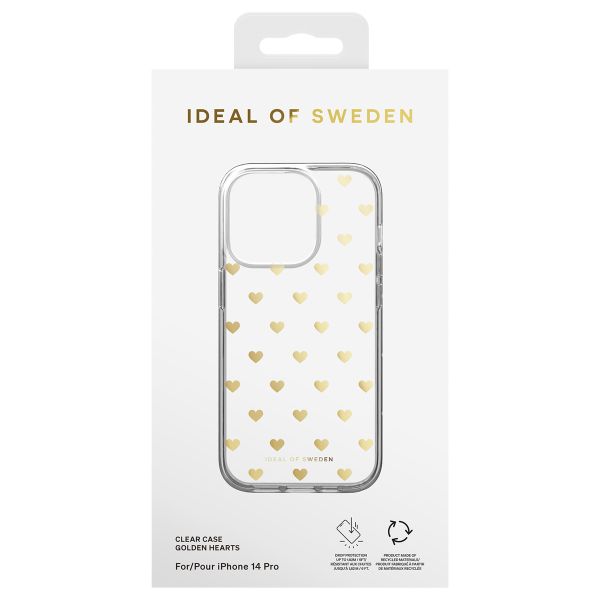 iDeal of Sweden Coque Clear iPhone 14 Pro - Golden Hearts