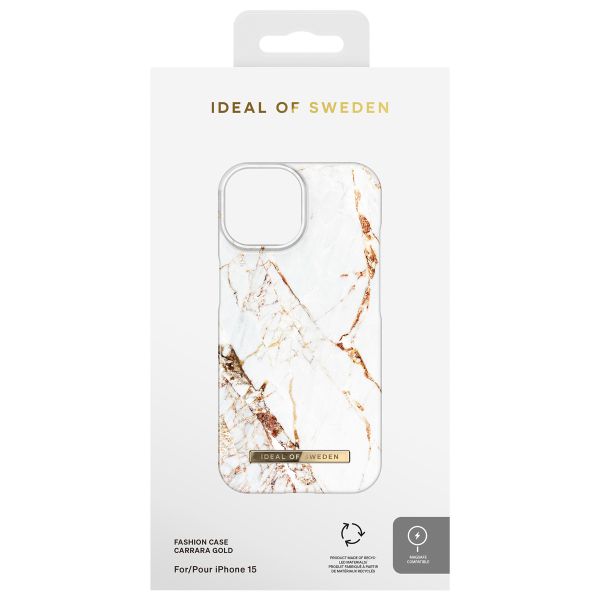 iDeal of Sweden Coque Fashion MagSafe iPhone 15 - Carrara Gold