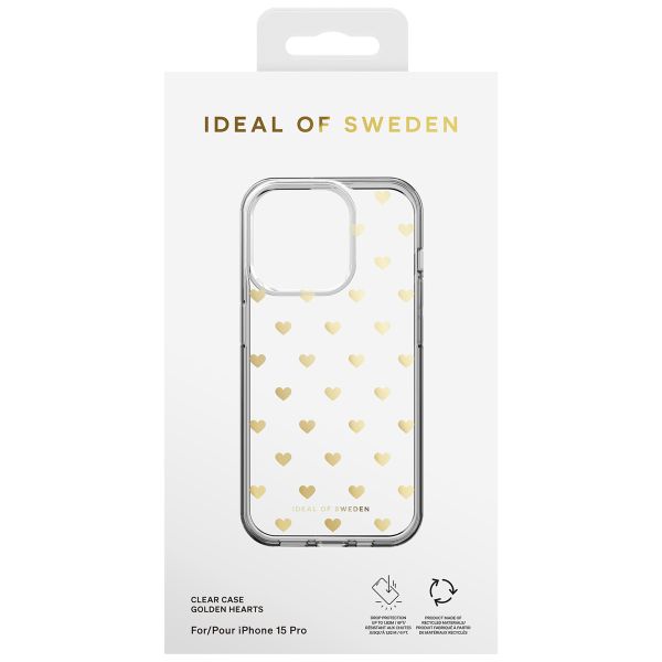 iDeal of Sweden Coque Clear iPhone 15 Pro - Golden Hearts