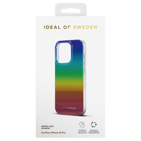 iDeal of Sweden Coque arrière Mirror iPhone 15 Pro - Rainbow