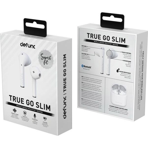 Defunc True Go Slim - ﻿Écouteurs sans fil - Écouteurs sans fil Bluetooth - Blanc