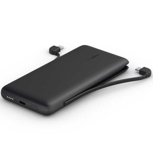 Belkin ﻿Batterie externe Boost↑Charge™ Plus + Câbles intégrés - 10.000 mAh - Noir