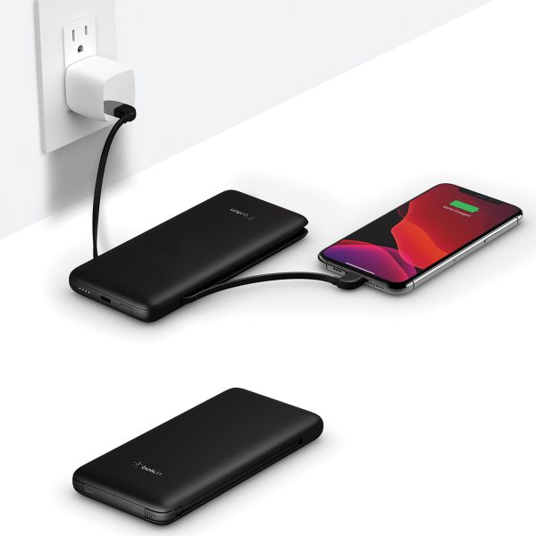 Belkin ﻿Batterie externe Boost↑Charge™ Plus + Câbles intégrés - 10.000 mAh - Noir