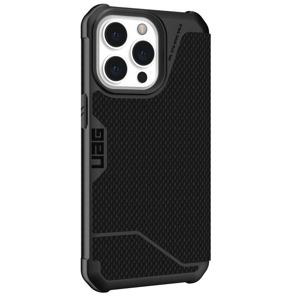 UAG Etui de téléphone portefeuille Metropolis iPhone 13 Pro - Kevlar Black