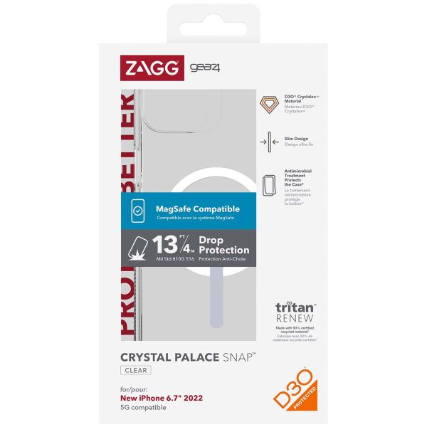 ZAGG Coque Crystal Palace Snap MagSafe iPhone 14 Plus - Transparent